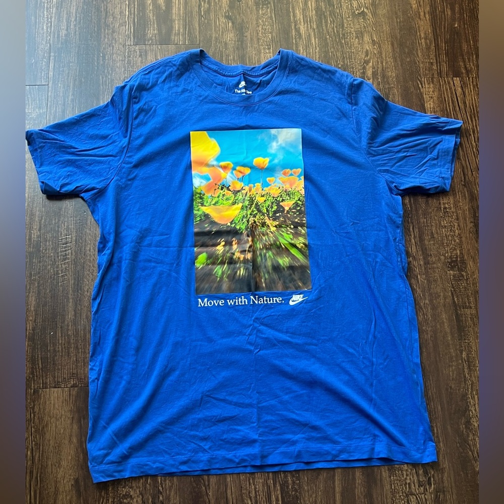 Nike T-Shirt 'Move with Nature' Mens Size 2XL-T Blue Game Royal HJ0592-480